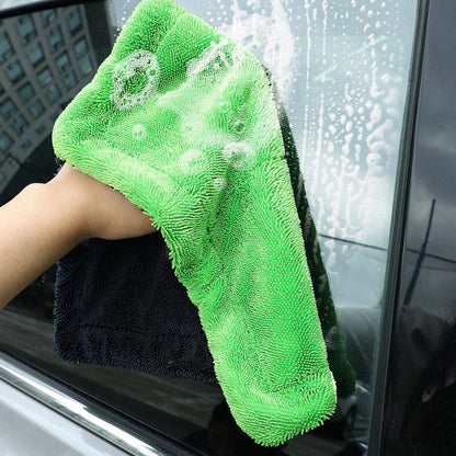 1pc Extra Thick Microfiber Car Wash Towel, Available In Small/Medium/Large Sizes: 30*30cm/40*40cm/40*60cm/50*80cm/60*90cm/60*120cm, 1200 GSM, Double-Sided Design, Super Absorbent & Quick Drying, Scrat