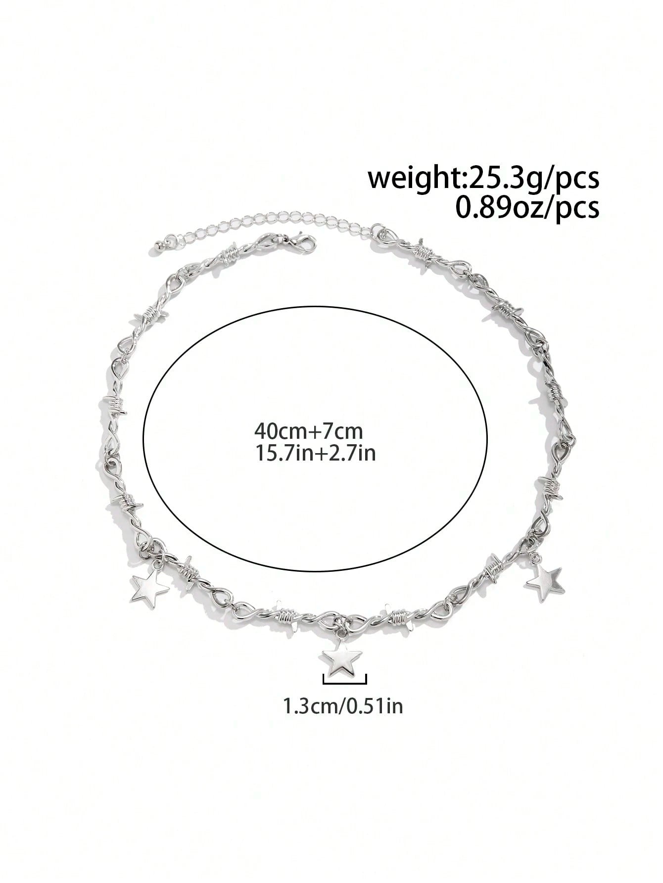 1pc Fashionable Punk Star Pendant Twist Chain Necklace For Men, Daily/Party Wear