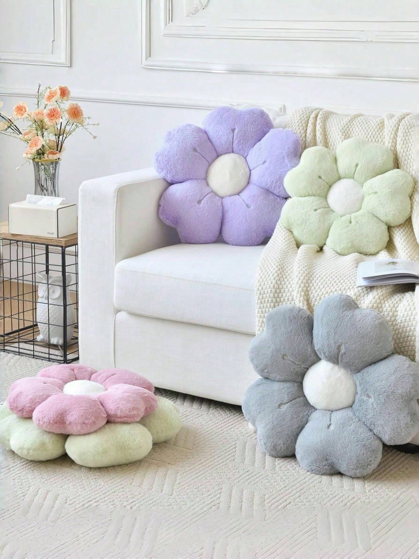 1pc Flower Shaped Cushion, Decorate Pillow For Bed And Sofa, Cute Daisy Pillow For Dorm, Floor Cushion, Spring, Gifts For Family And Friends
