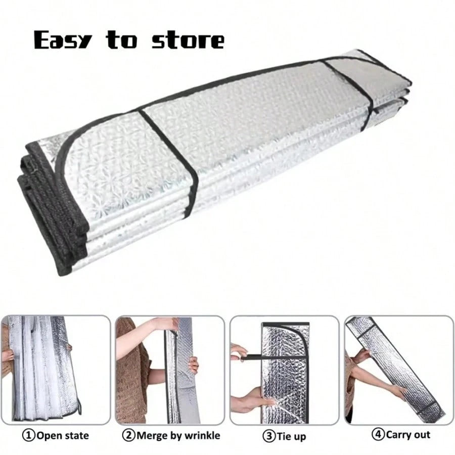 1pc Foldable Car Windshield Sun Shade, Automotive Windshield Snow Cover, Waterproof Sun Protection