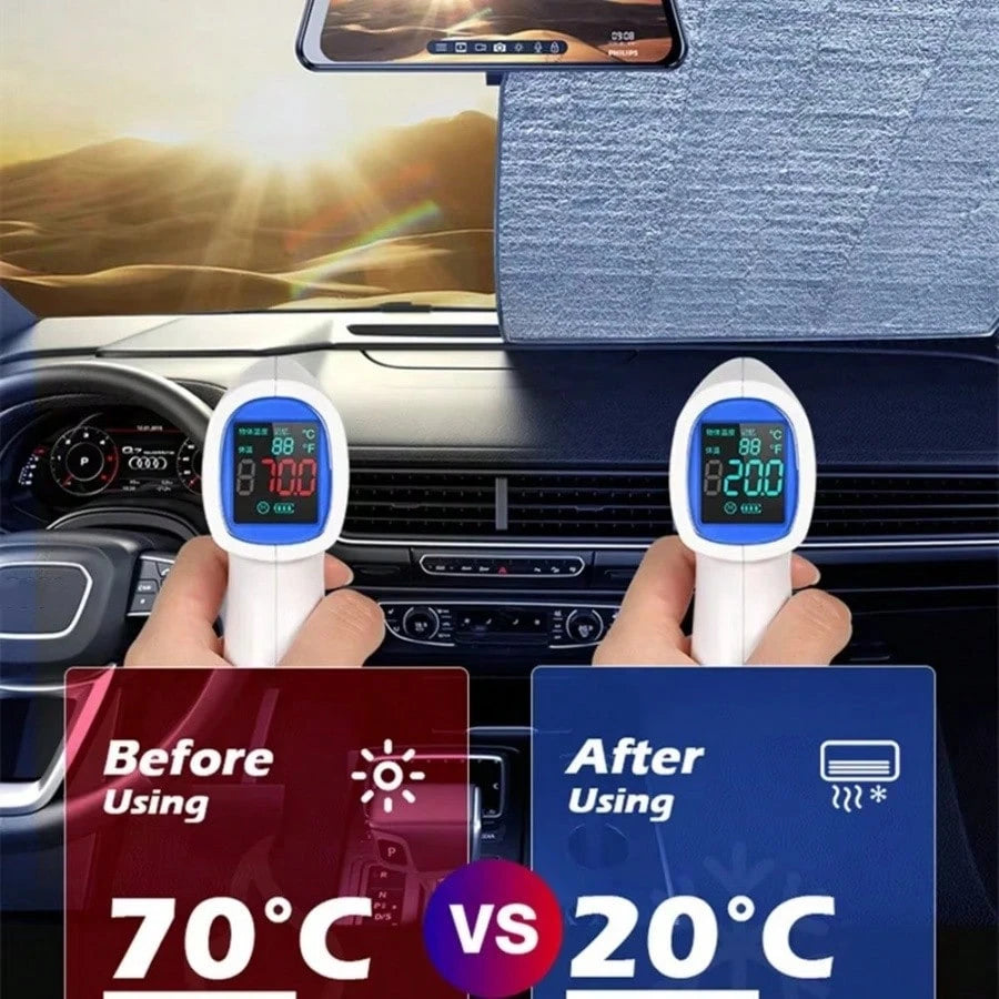 1pc Foldable Car Windshield Sun Shade, Automotive Windshield Snow Cover, Waterproof Sun Protection