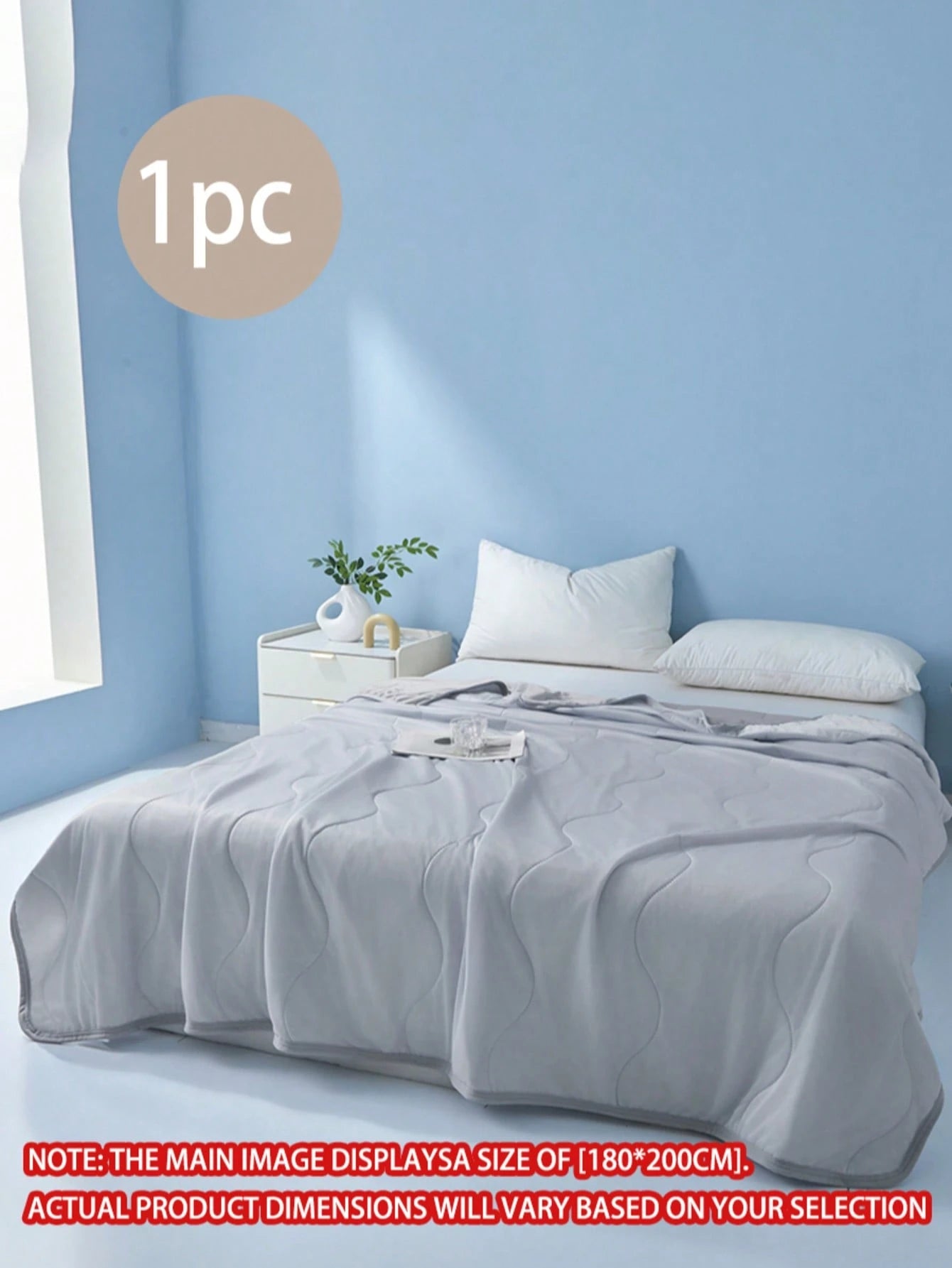 1pc Grey Cooling Blanket, Breathable & Heat-Absorbing, Keeps Body Dry And Prevents Night Sweating, Lightweight & Breathable, Suitable For Adults Who Feel Hot And Sweat Easily, Machine Washable, Suitab
