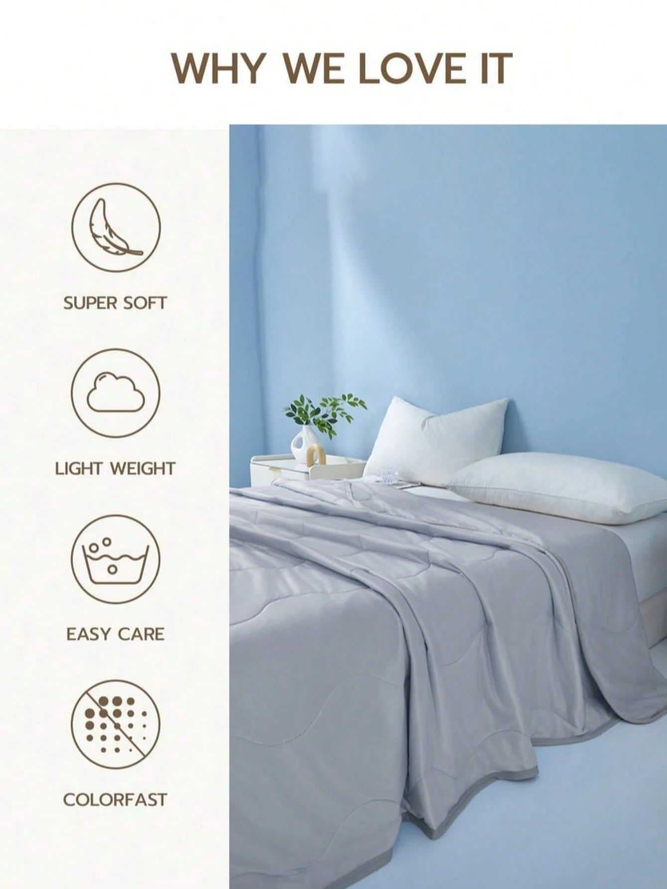 1pc Grey Cooling Blanket, Breathable & Heat-Absorbing, Keeps Body Dry And Prevents Night Sweating, Lightweight & Breathable, Suitable For Adults Who Feel Hot And Sweat Easily, Machine Washable, Suitab