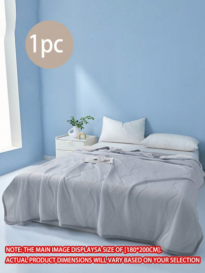 1pc Grey Cooling Blanket, Breathable & Heat-Absorbing, Keeps Body Dry And Prevents Night Sweating, Lightweight & Breathable, Suitable For Adults Who Feel Hot And Sweat Easily, Machine Washable, Suitab