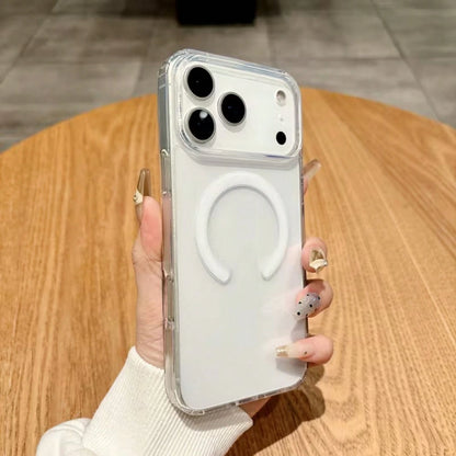 1pc Hadaasi Transparent Acrylic Minimalist Magnetic Phone Case, New Model Compatible With IPhone 17 Pro Max, 17 Pro, Air, 16 Pro Max, 15 Plus, 14, 13, 12/13 Mini, 11, 17E, 16E