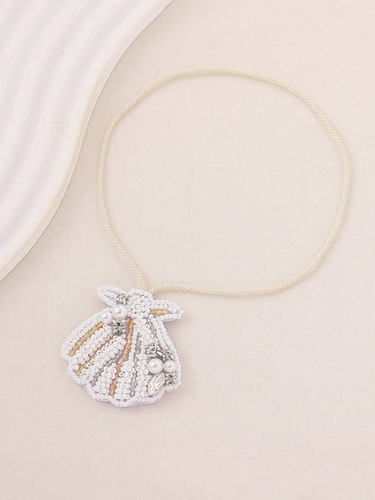 1pc Handmade Beaded Seashell Tassel Bag Charm, Bohemian Style, Suitable For Women's Casual, Beach, Holiday Wear, Mother's Day Gift. Handmade Shape May Vary Slightly. Accessories Charms For Bag Teacher