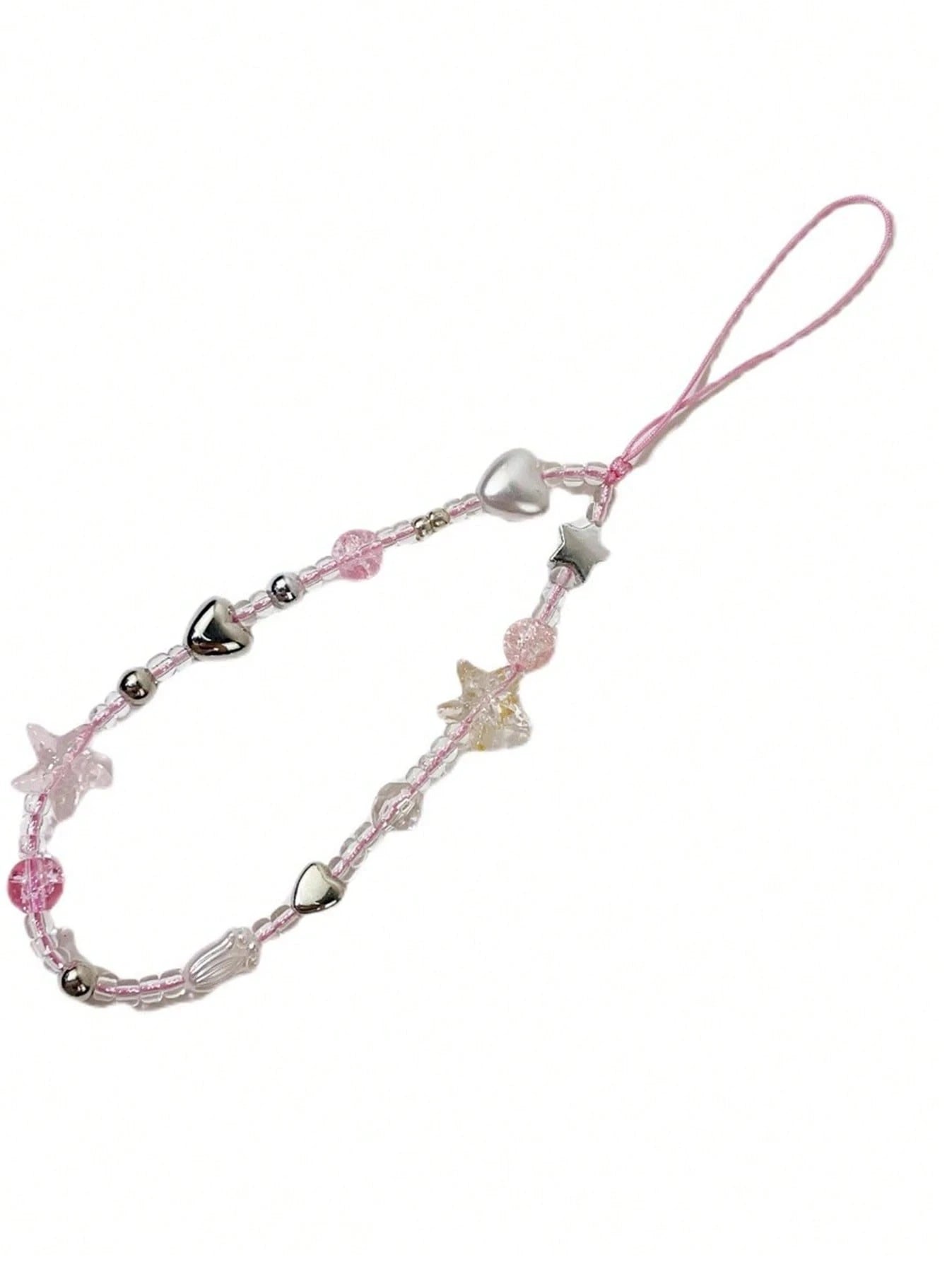 1pc Handmade Pink Sea Legend Beaded Phone Chain, Girl Phone Lanyard Gifts For Mother, Family, Friends, Birthday, Holiday Phone Charm