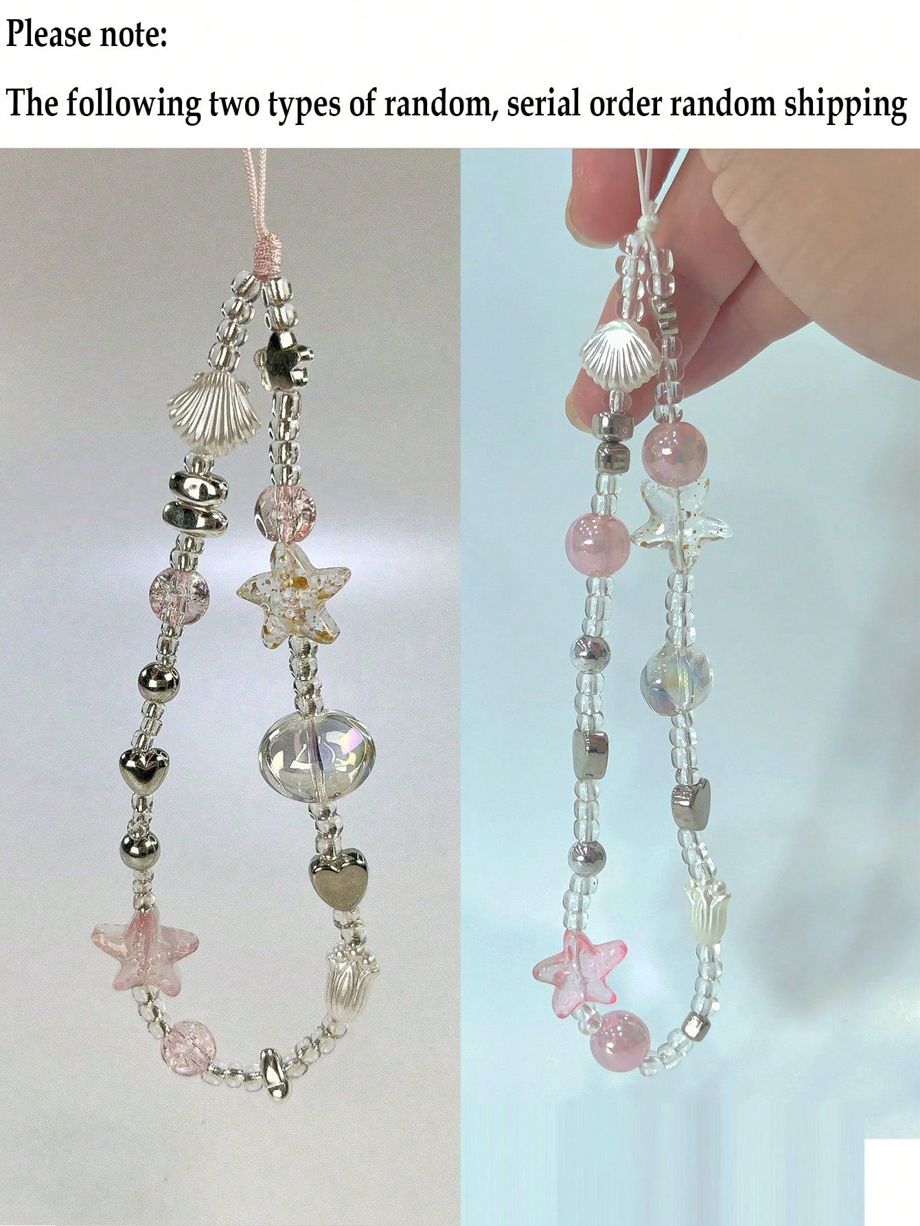 1pc Handmade Pink Sea Legend Beaded Phone Chain, Girl Phone Lanyard Gifts For Mother, Family, Friends, Birthday, Holiday Phone Charm