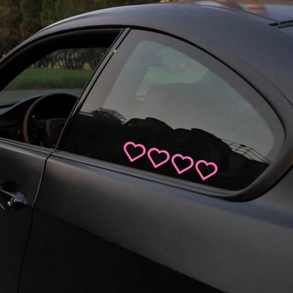 1pc Heart-Shaped Sticker, Cartoon Theme With Glossy Finish, Self-Adhesive Glitter Love Pattern, Suitable For Car, Plastic Surface, Single Glass Decor, Electric Bicycle, Motorcycle
