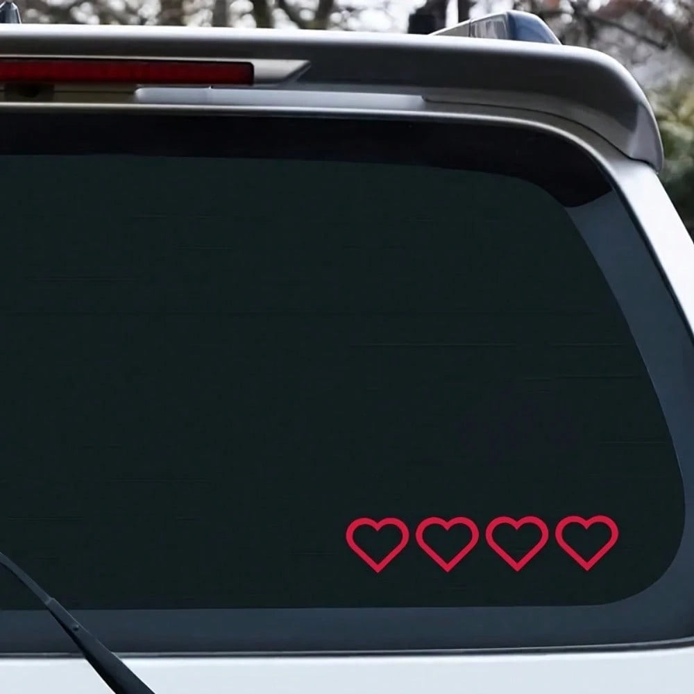 1pc Heart-Shaped Sticker, Cartoon Theme With Glossy Finish, Self-Adhesive Glitter Love Pattern, Suitable For Car, Plastic Surface, Single Glass Decor, Electric Bicycle, Motorcycle