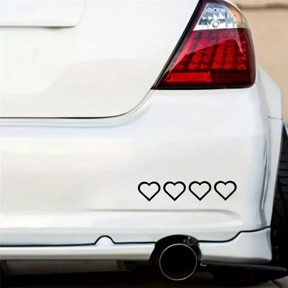 1pc Heart-Shaped Sticker, Cartoon Theme With Glossy Finish, Self-Adhesive Glitter Love Pattern, Suitable For Car, Plastic Surface, Single Glass Decor, Electric Bicycle, Motorcycle
