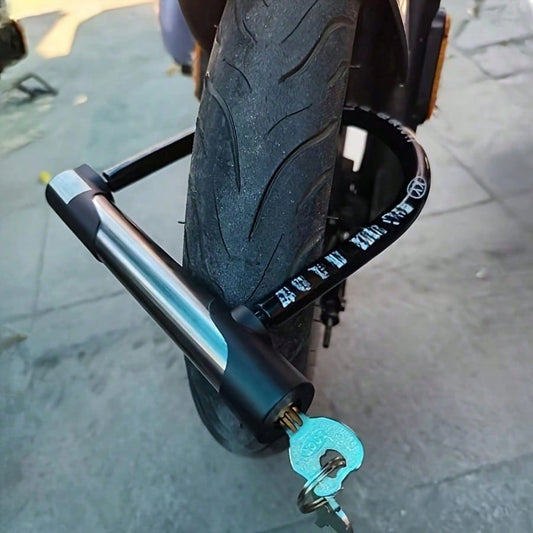 1pc Heavy Duty U-Lock, Size 18.8cm X 11.99cm- Elegant Steel Anti-Theft Security Lock Suitable For Electric Vehicles And Bicycles, Metal Material, No Power Required, Polished Surface, Storage Solution