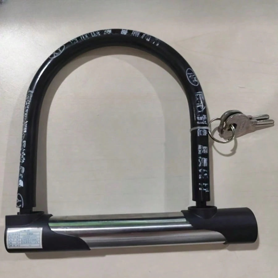 1pc Heavy Duty U-Lock, Size 18.8cm X 11.99cm- Elegant Steel Anti-Theft Security Lock Suitable For Electric Vehicles And Bicycles, Metal Material, No Power Required, Polished Surface, Storage Solution