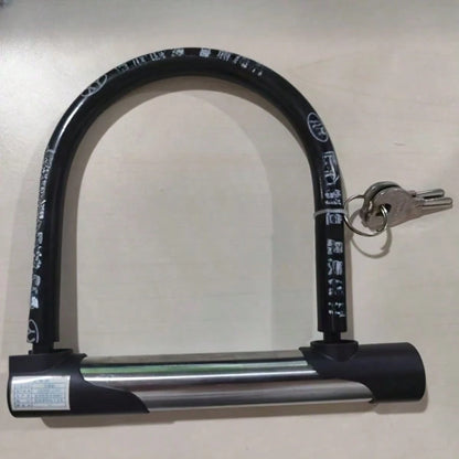 1pc Heavy Duty U-Lock, Size 18.8cm X 11.99cm- Elegant Steel Anti-Theft Security Lock Suitable For Electric Vehicles And Bicycles, Metal Material, No Power Required, Polished Surface, Storage Solution