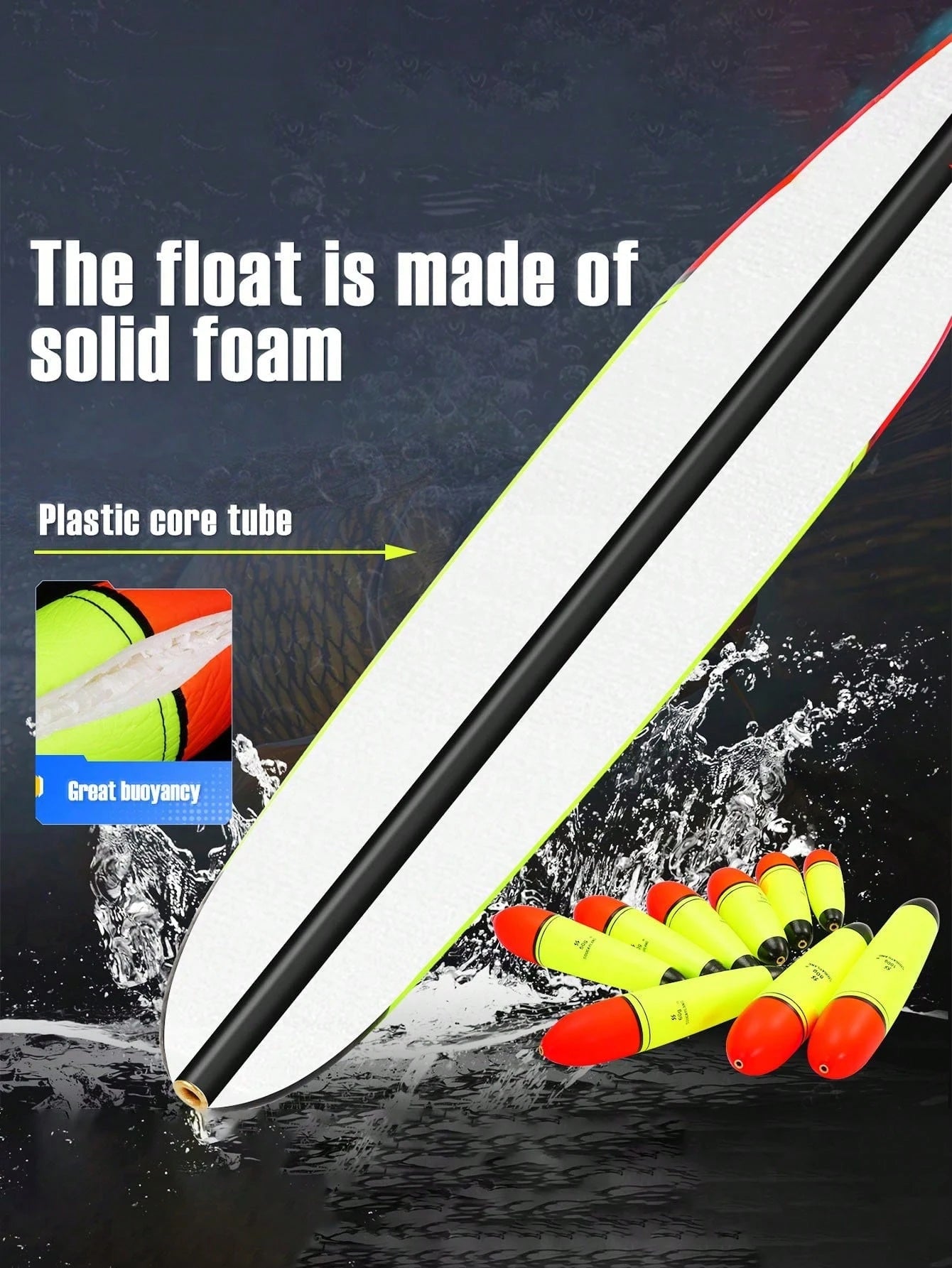 1pc High Buoyancy Drift Marker, Suitable For 10g To 100g Lead Sinkers- Solid EVA Core, Low Drag, Long Distance Casting- Copper Wire Protection, Professional EVA Foam Fishing Float, Multiple Sizes/We