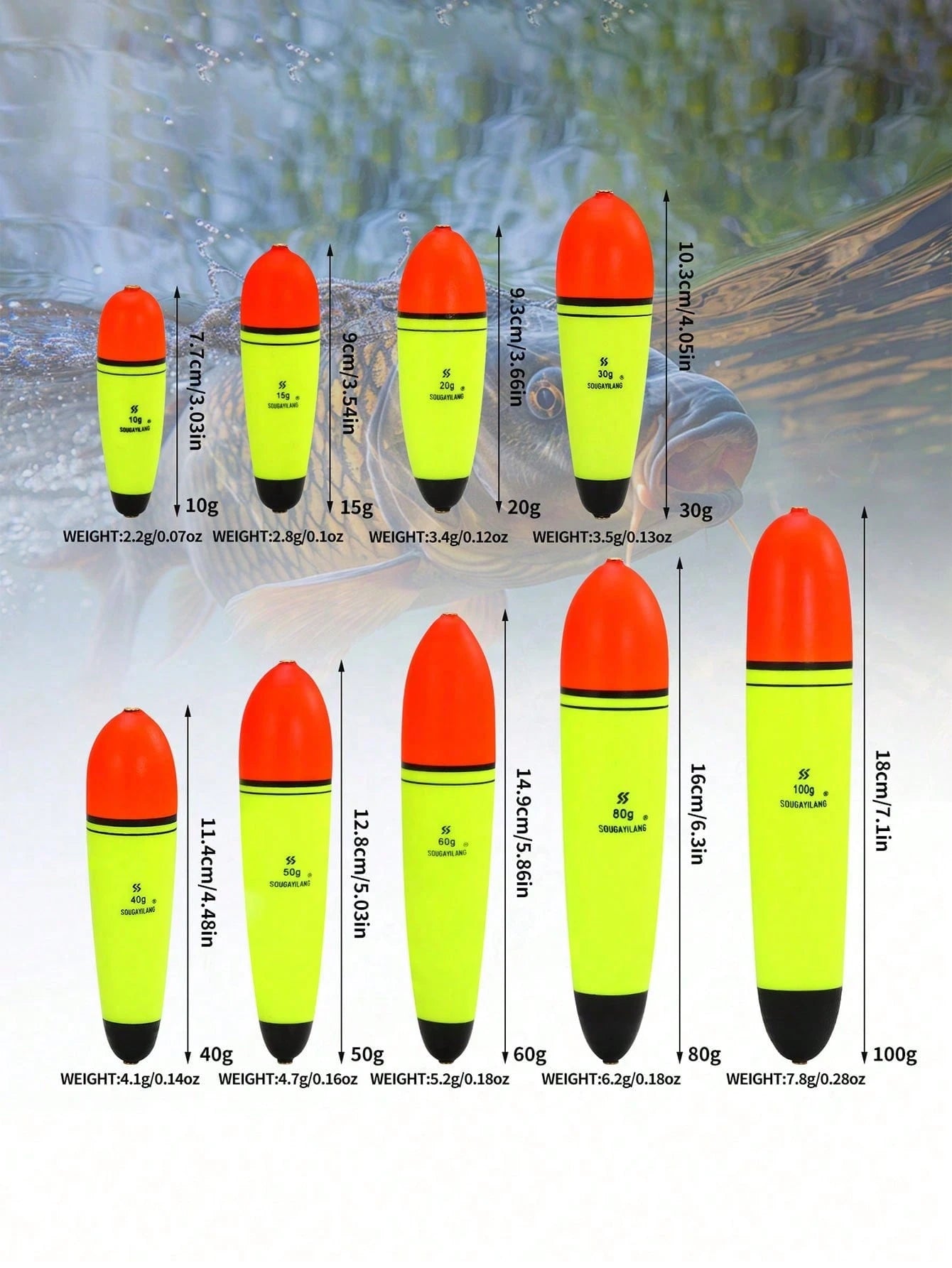1pc High Buoyancy Drift Marker, Suitable For 10g To 100g Lead Sinkers- Solid EVA Core, Low Drag, Long Distance Casting- Copper Wire Protection, Professional EVA Foam Fishing Float, Multiple Sizes/We