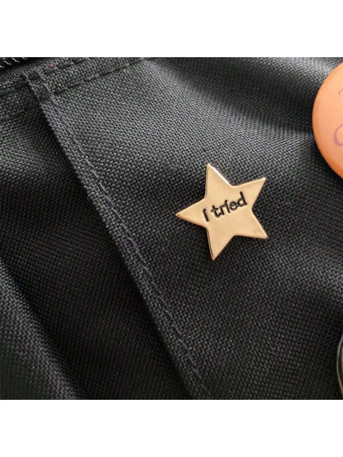 1pc-I-Tried-Pins-Novelty-Button-Brooch-Lapel-Badge-Funny-Fashion-Jewelry Bag Accessories Gift Gift Accessories Decor For Teen Girls Women College Students Rookies & White-Collar Workers Star Keychain