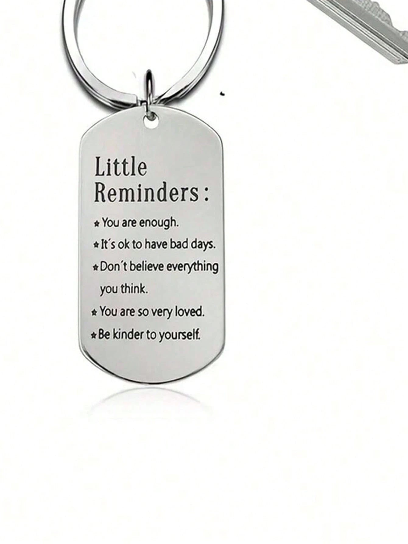 1pc Inspirational Keychain, Suitable As Birthday, Christmas Gift For Women, Men, Teens, Boys, Girls, Friends, Family. Fashionable Stainless Steel Keychain With Rectangular Pendant, Great For Backpacks