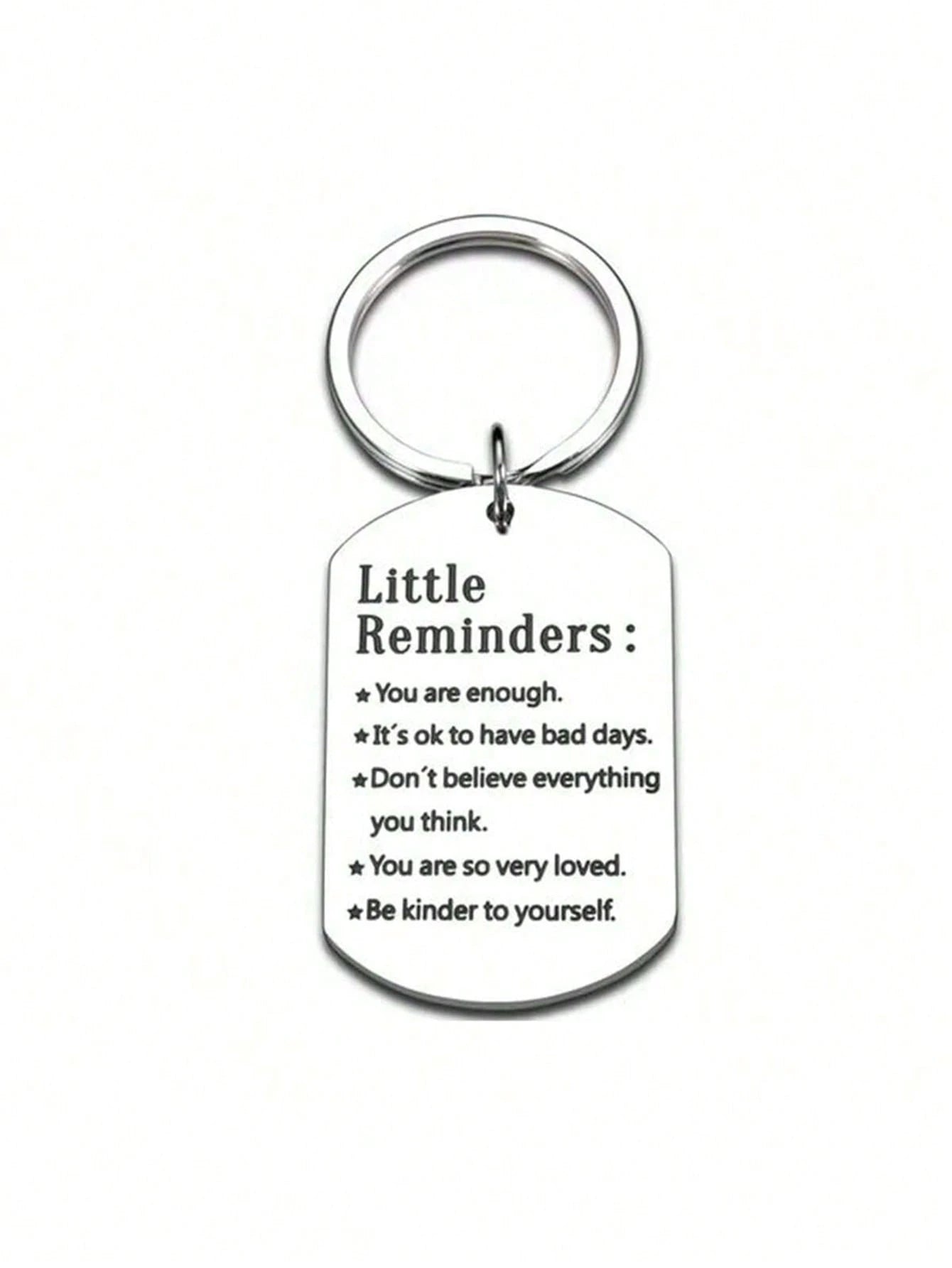 1pc Inspirational Keychain, Suitable As Birthday, Christmas Gift For Women, Men, Teens, Boys, Girls, Friends, Family. Fashionable Stainless Steel Keychain With Rectangular Pendant, Great For Backpacks