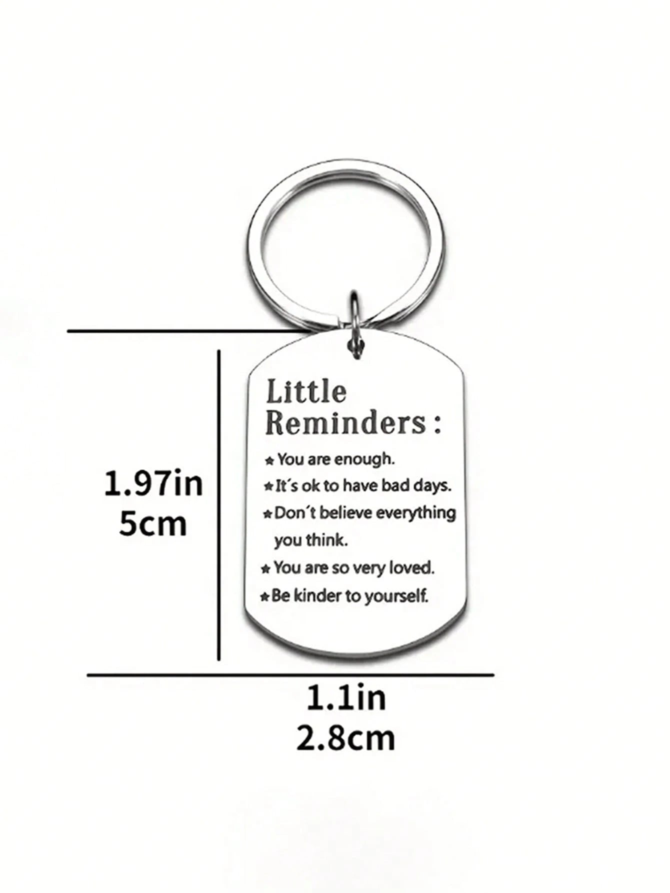 1pc Inspirational Keychain, Suitable As Birthday, Christmas Gift For Women, Men, Teens, Boys, Girls, Friends, Family. Fashionable Stainless Steel Keychain With Rectangular Pendant, Great For Backpacks