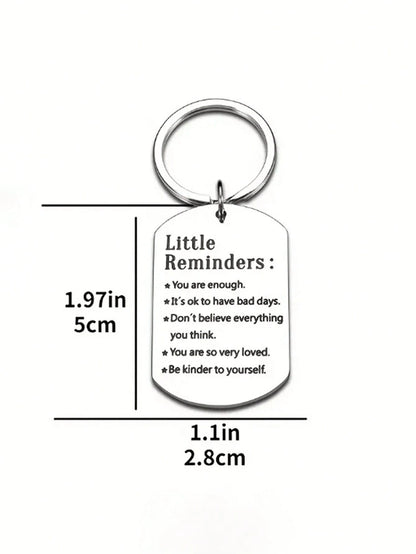 1pc Inspirational Keychain, Suitable As Birthday, Christmas Gift For Women, Men, Teens, Boys, Girls, Friends, Family. Fashionable Stainless Steel Keychain With Rectangular Pendant, Great For Backpacks