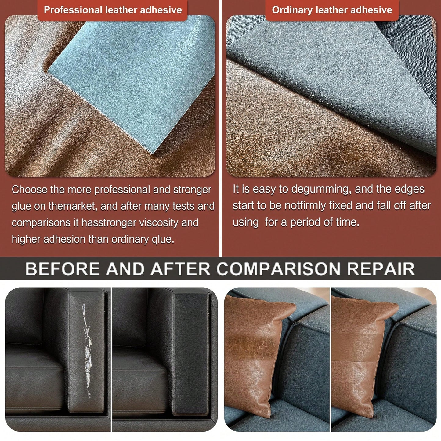 1pc Leather Repair Tape,Leather Repair Patch, Leather Repair Kit, Self Adhesive Leather Repair Tape For Couches, Car Seat, Sofas, Computer Chair, Furniture, Handbags, Drivers Seats, Car Boat Seats Cou