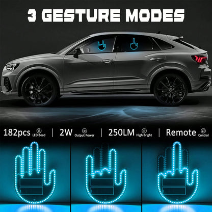 1PC-LED Gesture Light, Fun Car Decorative Light USB Interface, Adhesive Backing For Easy Installation Three Gesture Light Modes, Remote Control Operation-Car Accessories\Car\Car Accessories For Woman\