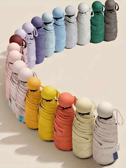 1pc Lightweight & Compact 6-Rib Umbrella, Designed For Women, Provides Rain And Sun Protection, Highly Portable