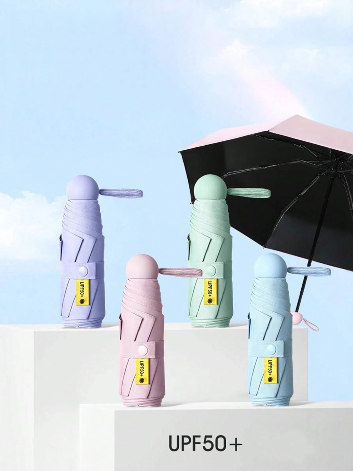 1pc Lightweight & Compact 6-Rib Umbrella, Designed For Women, Provides Rain And Sun Protection, Highly Portable