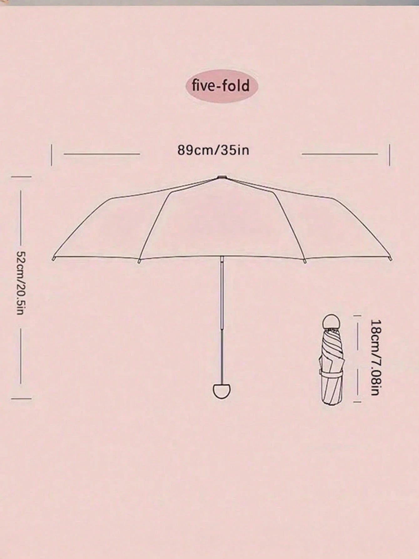 1pc Lightweight & Compact 6-Rib Umbrella, Designed For Women, Provides Rain And Sun Protection, Highly Portable