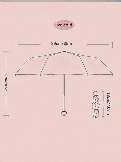 1pc Lightweight & Compact 6-Rib Umbrella, Designed For Women, Provides Rain And Sun Protection, Highly Portable