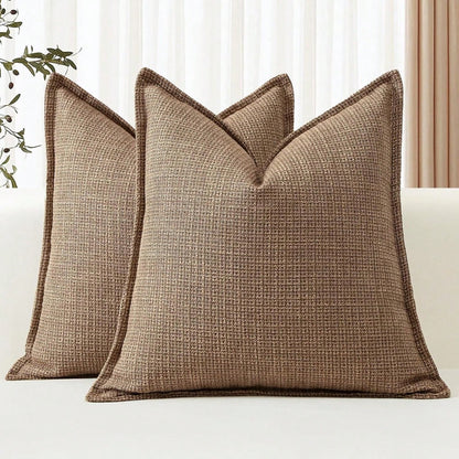 1pc Linen Solid Color Decorative Throw Pillow Cover, Suitable For Living Room Sofa, Bedroom, Office
