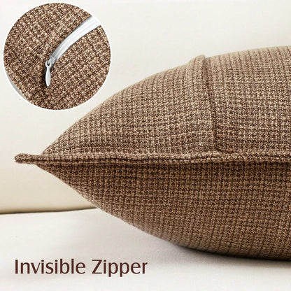 1pc Linen Solid Color Decorative Throw Pillow Cover, Suitable For Living Room Sofa, Bedroom, Office
