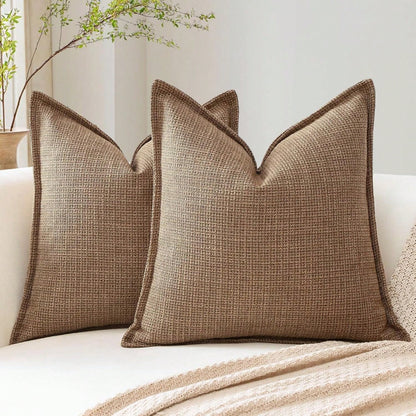 1pc Linen Solid Color Decorative Throw Pillow Cover, Suitable For Living Room Sofa, Bedroom, Office