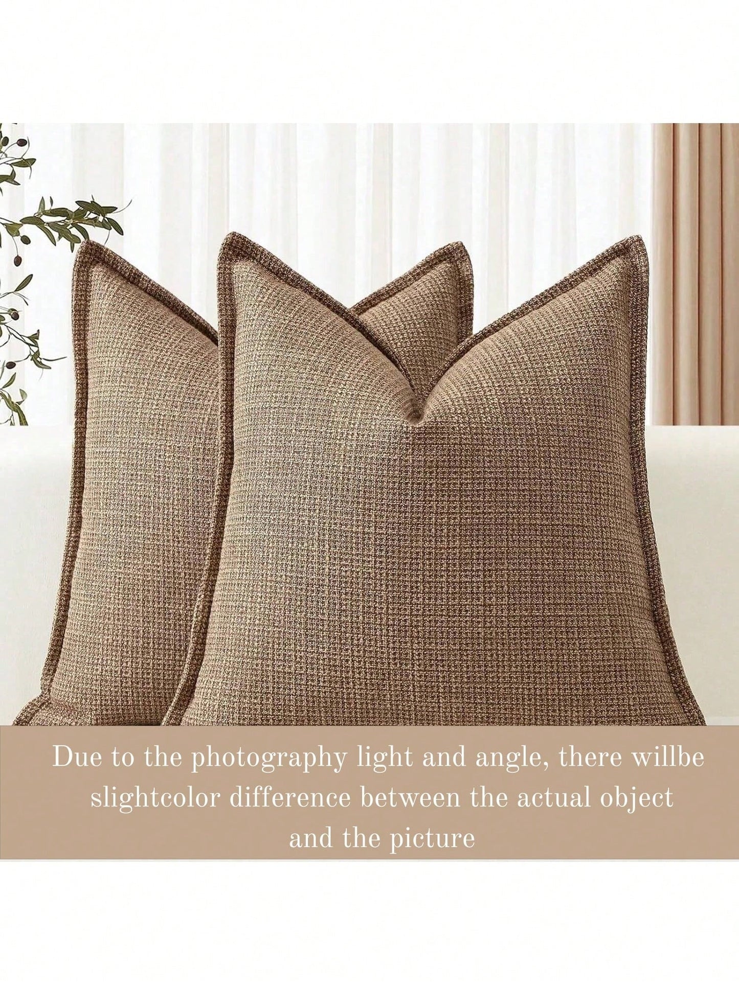 1pc Linen Solid Color Decorative Throw Pillow Cover, Suitable For Living Room Sofa, Bedroom, Office