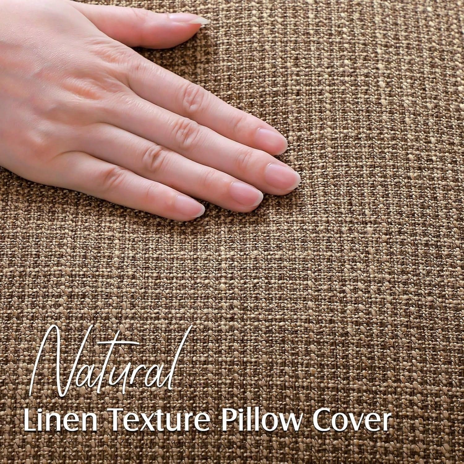 1pc Linen Solid Color Decorative Throw Pillow Cover, Suitable For Living Room Sofa, Bedroom, Office