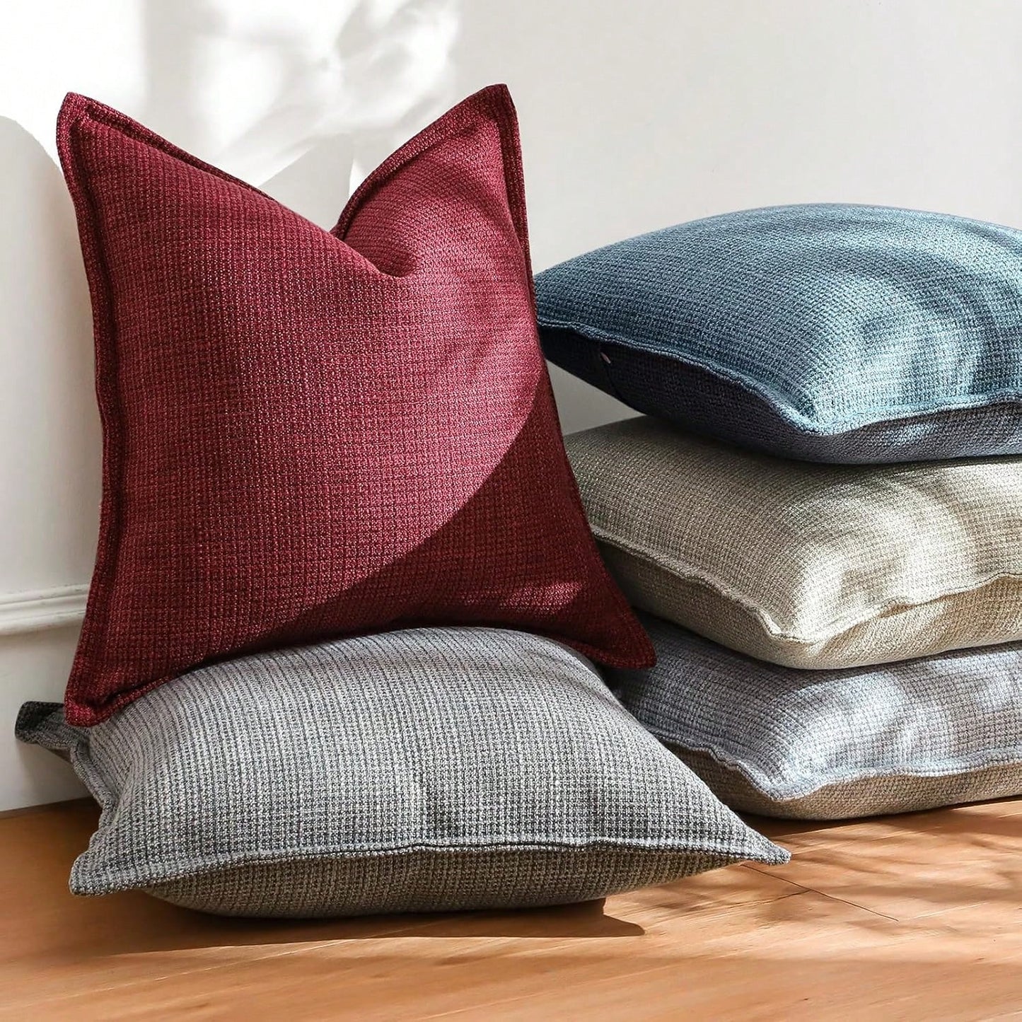 1pc Linen Solid Color Decorative Throw Pillow Cover, Suitable For Living Room Sofa, Bedroom, Office