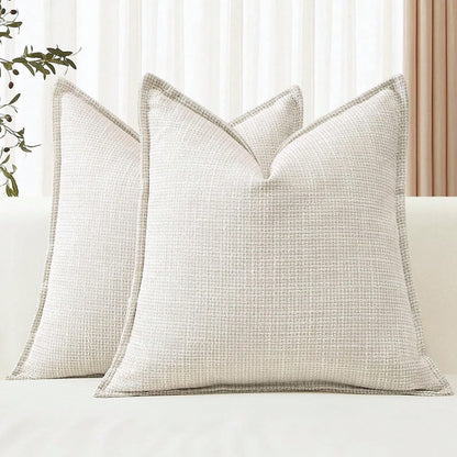 1pc Linen Solid Color Decorative Throw Pillow Cover, Suitable For Living Room Sofa, Bedroom, Office