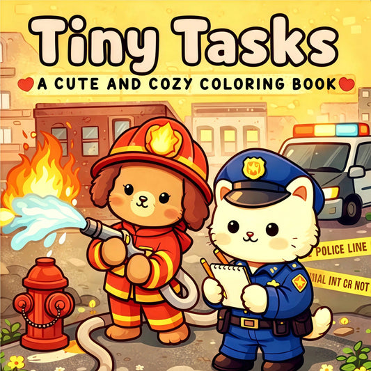 1pc "Little Mission: Bold And Simple Coloring Book", 24 Cute And Warm Coloring Pages, Children's Adorable Picture Book, Parent-Child Interactive Picture Book, Relaxing Creative Activity, First Choice