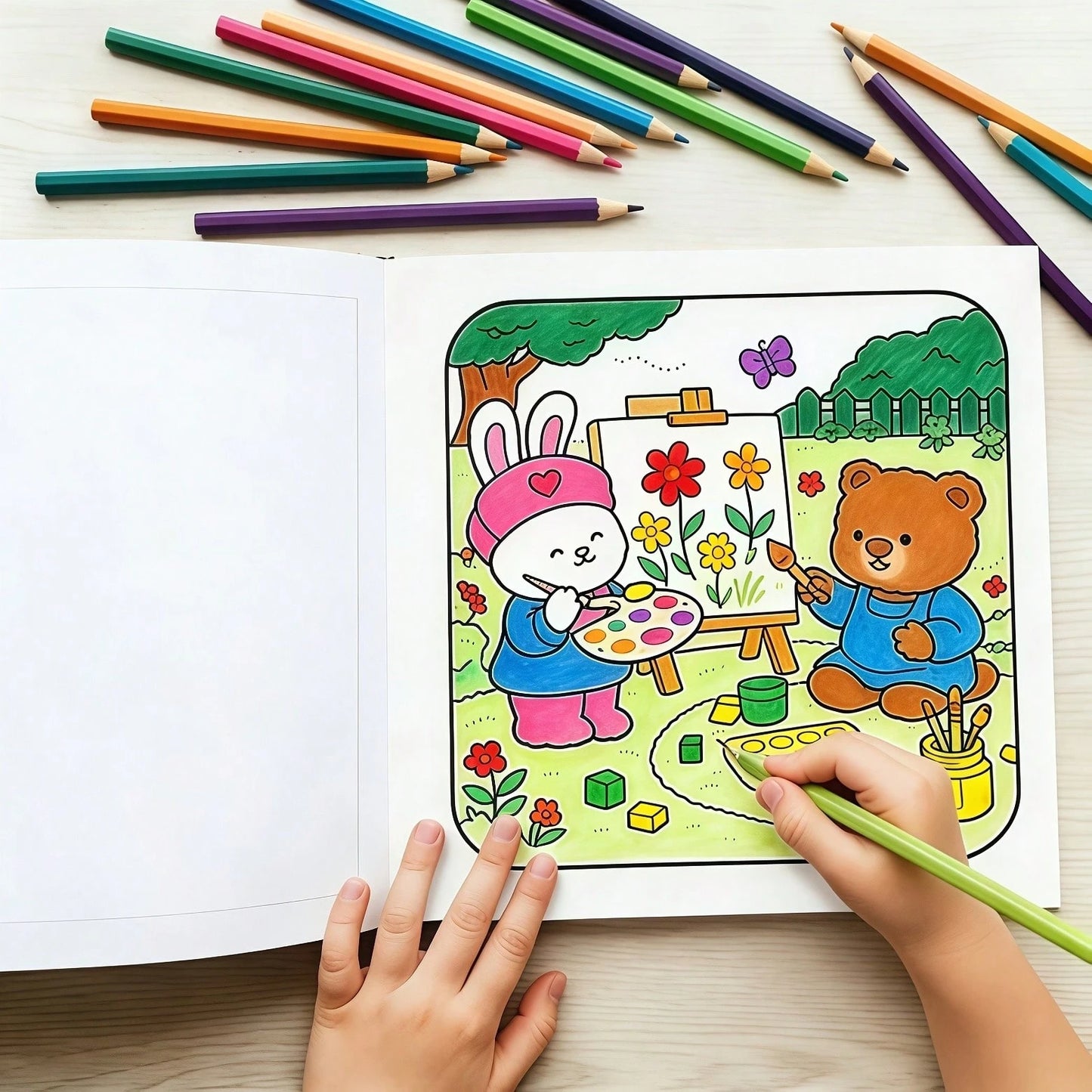 1pc "Little Mission: Bold And Simple Coloring Book", 24 Cute And Warm Coloring Pages, Children's Adorable Picture Book, Parent-Child Interactive Picture Book, Relaxing Creative Activity, First Choice