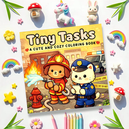 1pc "Little Mission: Bold And Simple Coloring Book", 24 Cute And Warm Coloring Pages, Children's Adorable Picture Book, Parent-Child Interactive Picture Book, Relaxing Creative Activity, First Choice