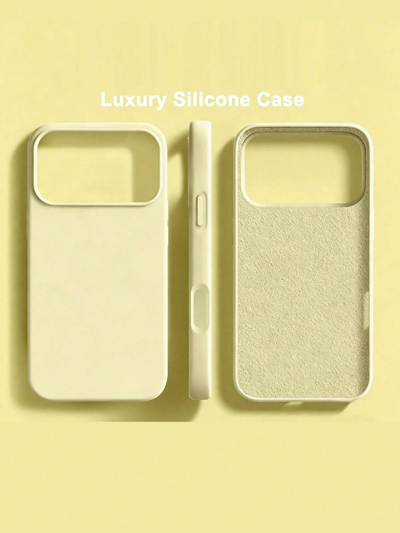 1pc Luxury Yellow Liquid Silicone Phone Case, Compatible With IPhone 17 Air 16 15 14 13 12 11 Pro Max Plus| Liquid Silicone| Ultra-Thin Shockproof Protective Case| Phone