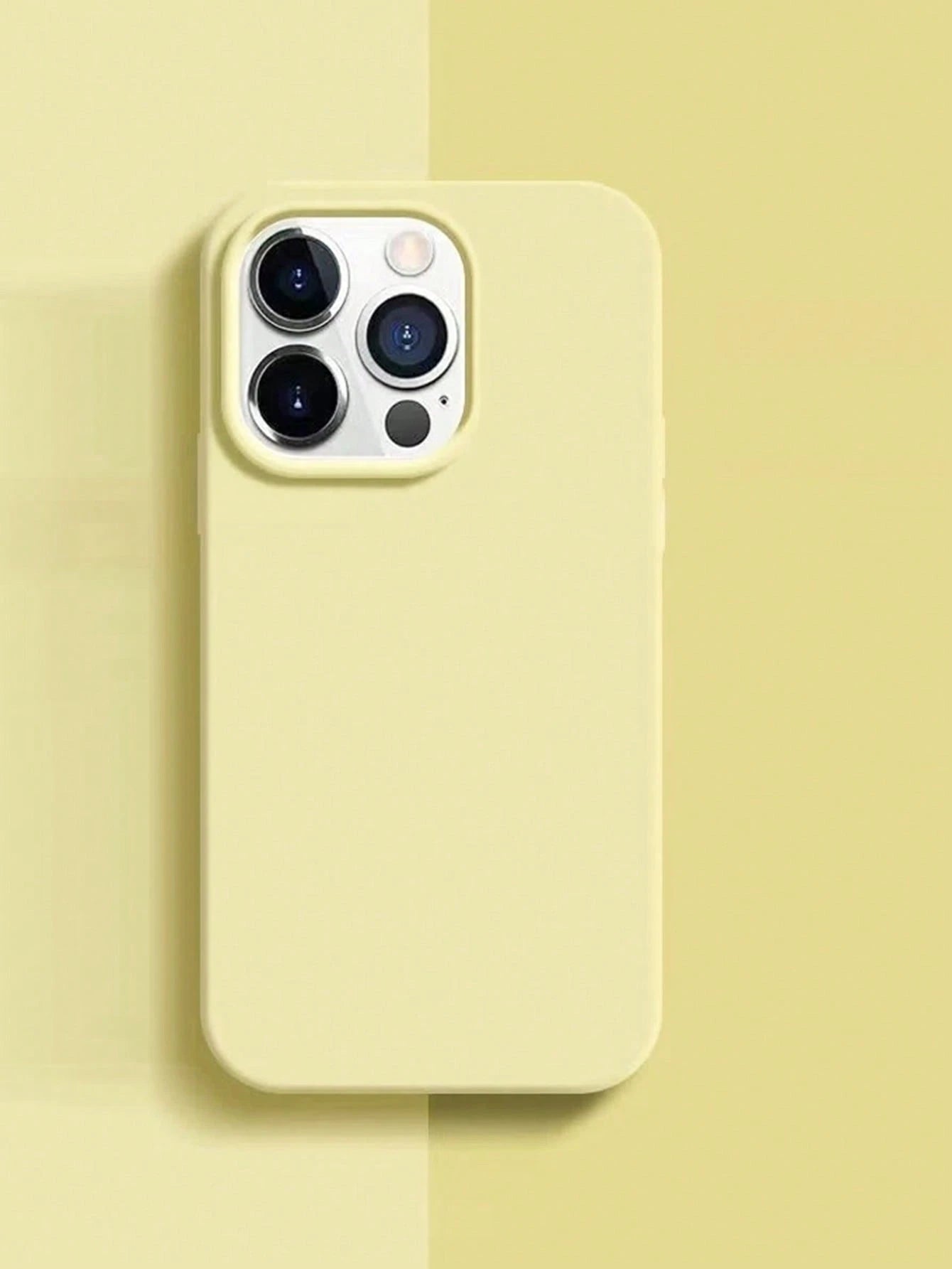 1pc Luxury Yellow Liquid Silicone Phone Case, Compatible With IPhone 17 Air 16 15 14 13 12 11 Pro Max Plus| Liquid Silicone| Ultra-Thin Shockproof Protective Case| Phone