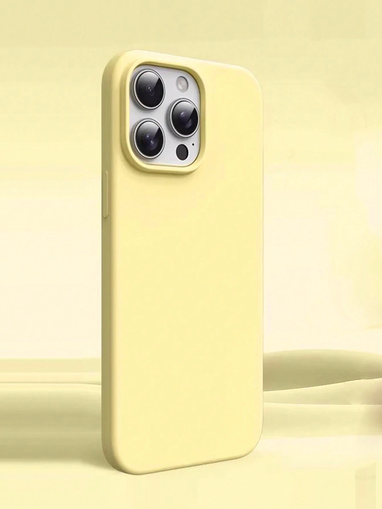 1pc Luxury Yellow Liquid Silicone Phone Case, Compatible With IPhone 17 Air 16 15 14 13 12 11 Pro Max Plus| Liquid Silicone| Ultra-Thin Shockproof Protective Case| Phone