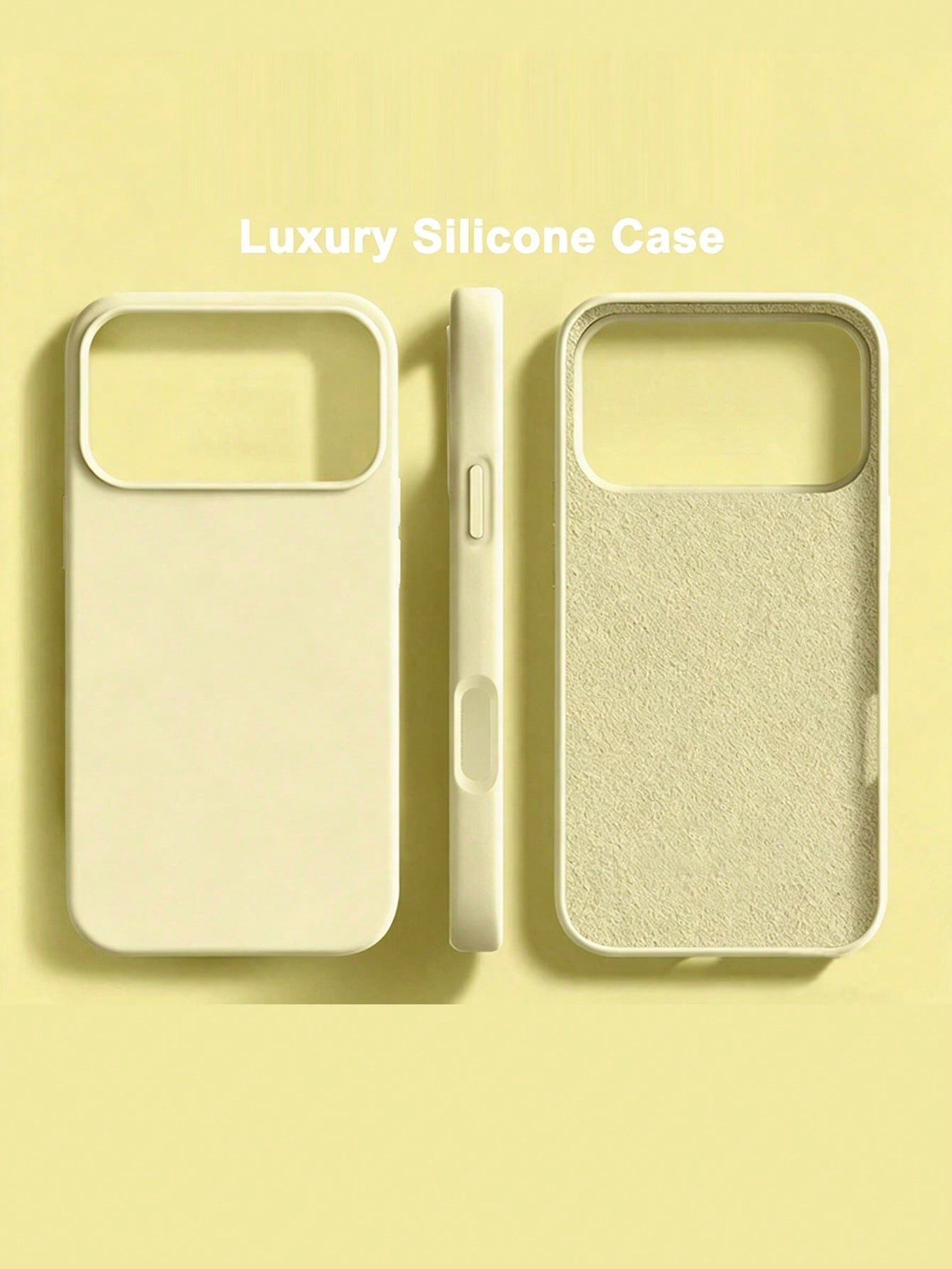 1pc Luxury Yellow Liquid Silicone Phone Case, Compatible With IPhone 17 Air 16 15 14 13 12 11 Pro Max Plus| Liquid Silicone| Ultra-Thin Shockproof Protective Case| Phone