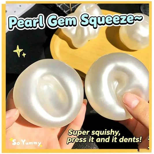 1pc Malleable Pearl Coconut Oil Squeeze Toy, Slow Rebound Stress Relief Sensory Stress Ball, Suitable For Adults, Soft Squeeze Toy, Surprise Gift, Birthday Gift, Christmas Gift, Perfect Gift, Needdoh