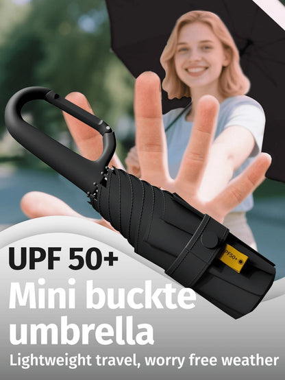 1pc Mini Folding Umbrella, Pocket-Sized Waterproof Portable Travel Umbrella, Mini Travel Umbrella, Women's Travel Essential, Mini Travel Accessory Set