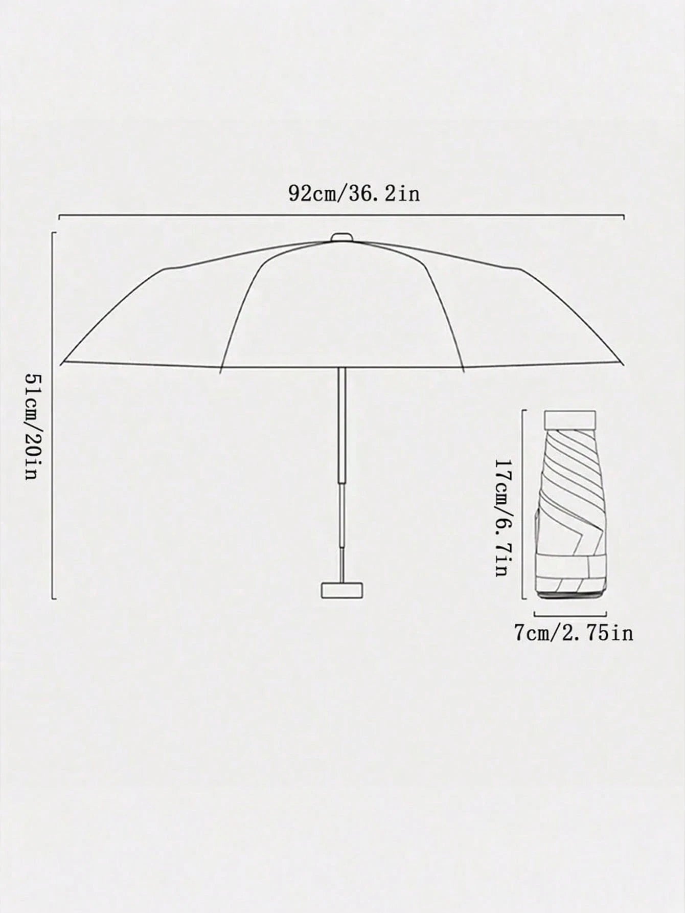 1pc Mini Travel Umbrella, Foldable Umbrella, Outdoor Portable Sunshade Umbrella, UV Protection Sunshade Umbrella With Carrying Bag, Sunscreen Product, 6 Ribs + Thickened Black Waterproof Coating, Esse