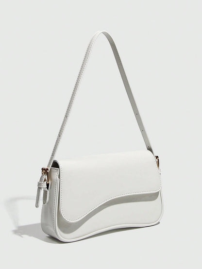 1pc Minimalist Women's White Square Bag, Patent Leather Shoulder Bag, Suitable For Commuting, Shoulder/Hand Carry, Fashion Cherry Decoration, Suitable For Dating, Outing, Party, Valentine's Day. Fashi