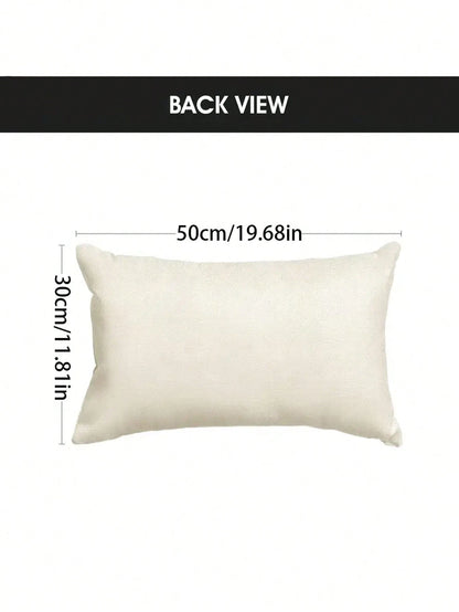 1pc Modern Linen Throw Pillow Cover, Machine Washable With Zipper Closure, Woven Decorative Cushion Cover Suitable For Various Room Types, Outdoor Farmhouse Style Porch Healing Design, Applicable For